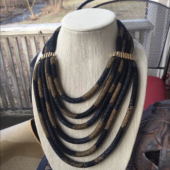 Joan Rivers Jewelry - 🌀Sold 🌀Black and Gold Rope Style Necklace